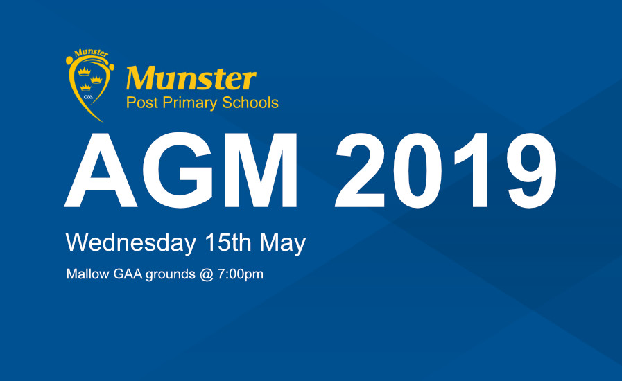 Munster PPS AGM 2019 – Wednesday 15th May Mallow GAA grounds @ 19:00